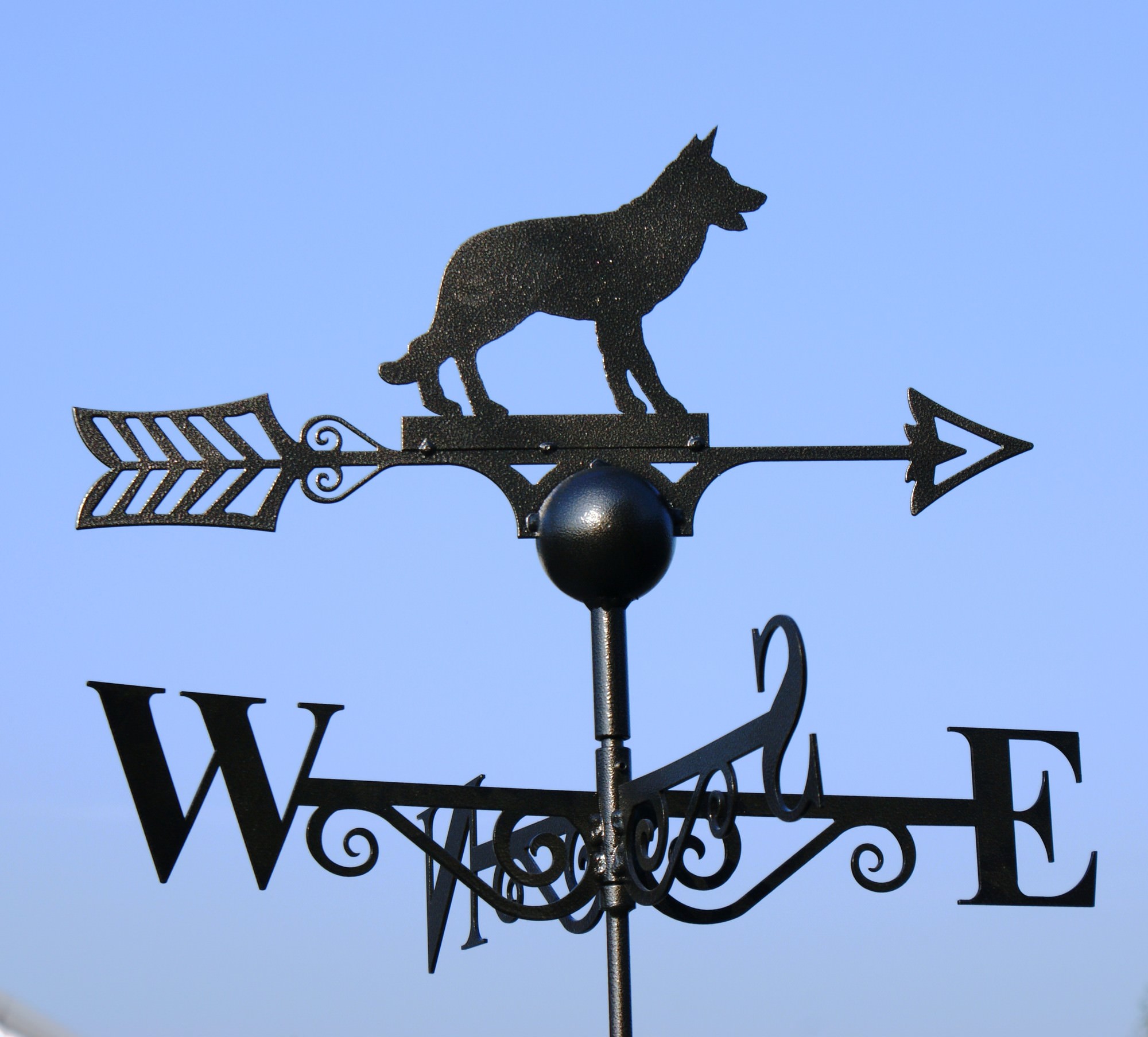 Dollhouse Miniature Witch & Cat Weather Vane H200 
